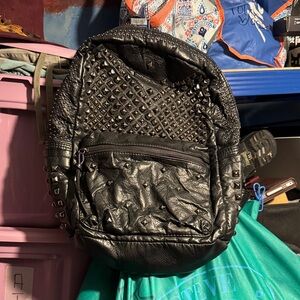 Studded Black Backpack